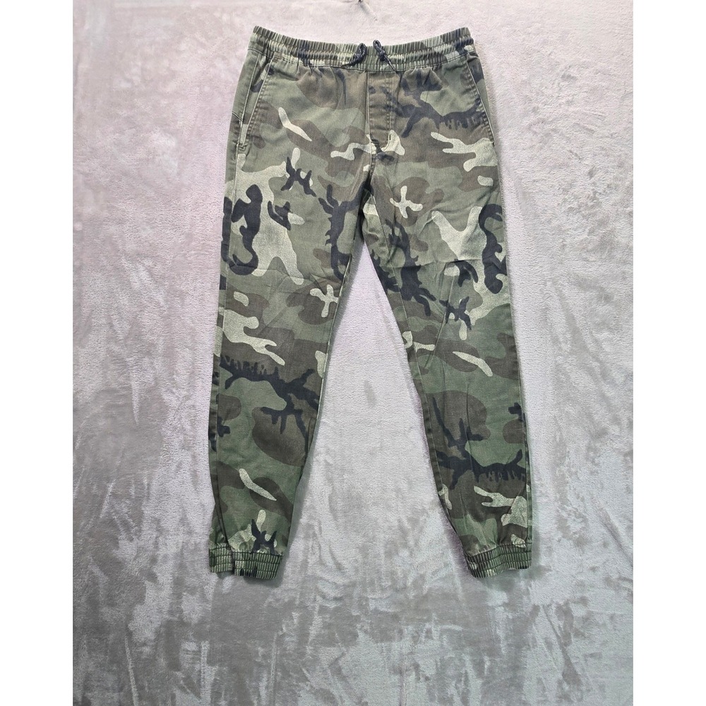 Volcom Boys XL 14Y Camo Jogger Pants Green Camouflage Elastic Waist C1212308